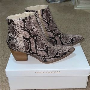 Lulu snake skin booties